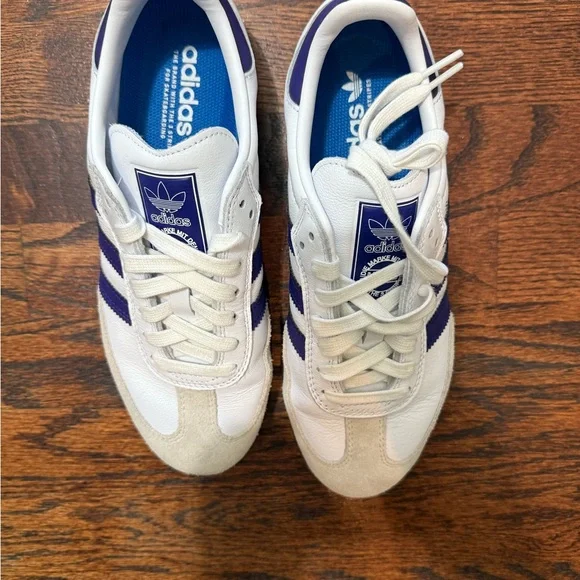 Adidas Samba OG White and Purple Shoes - Picture 4 of 5